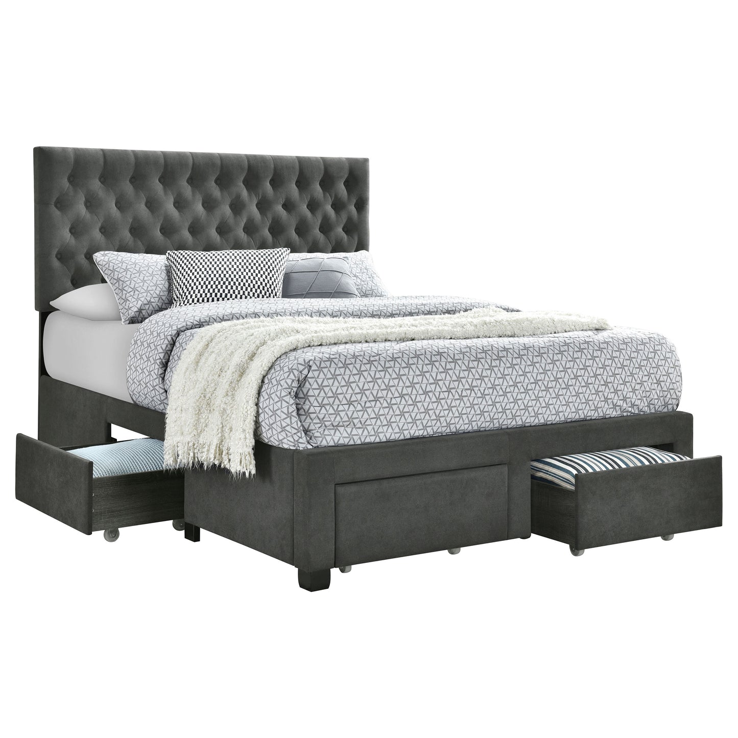 4 Draw Storage Bed - Charcoal