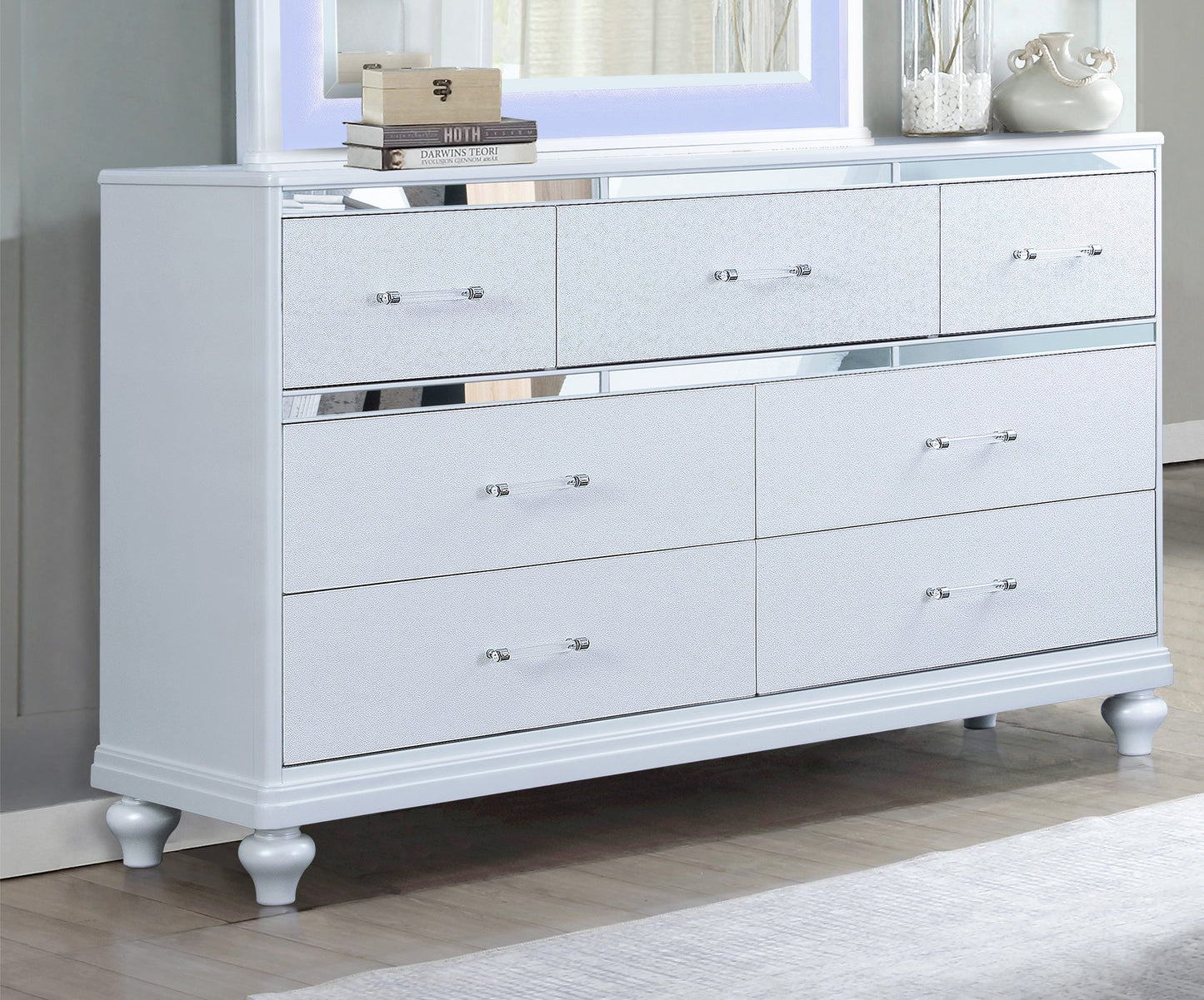 White Up Light Dresser