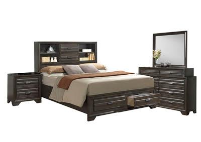 Bookcase Platform Bed W/ Draws