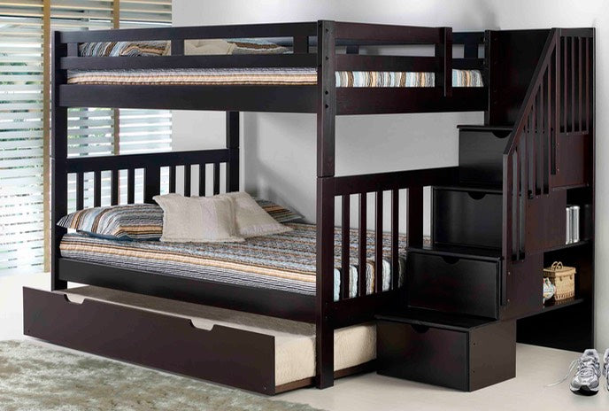 Staircase Bunk Bed Espresso