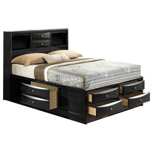 Phoenix Black Platform Bed - Multiple Storage Compartments