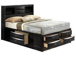 Phoenix Black Platform Bed - Multiple Storage Compartments
