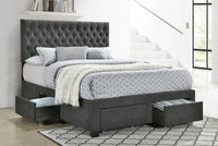4 Draw Storage Bed - Charcoal