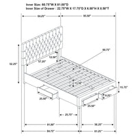 4 Draw Storage Bed - Charcoal
