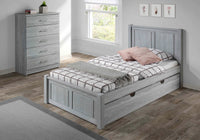 Aspen Platform Bed - Gray With White Engraving