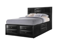 Phoenix Black Platform Bed - Multiple Storage Compartments