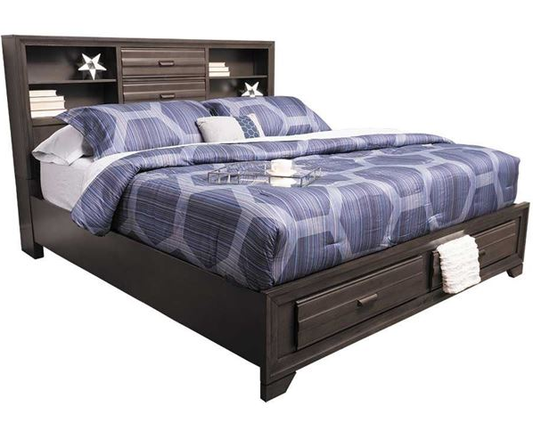 Bookcase Platform Bed W/ Draws
