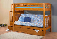 Staircase Bunk Bed Pecan