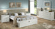 V Platform Bed White