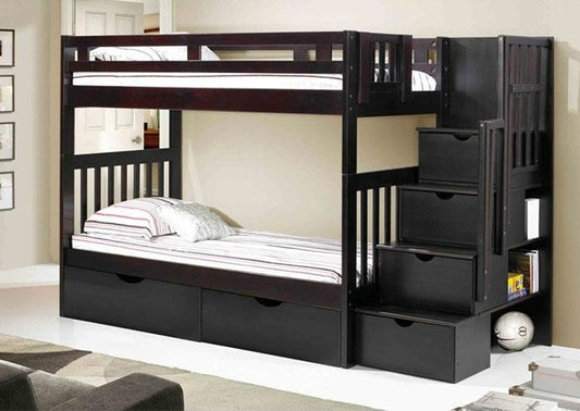 Staircase Bunk Bed Espresso